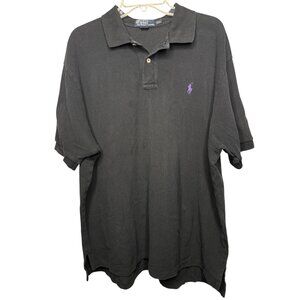 Polo Ralph Lauren Polo Shirt Men's XXL Black Purple Pony Classic Fit Casual